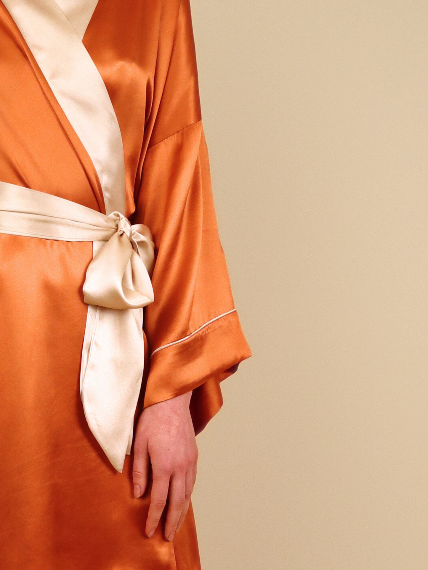 Rehab Copper Silk Kimono Robe