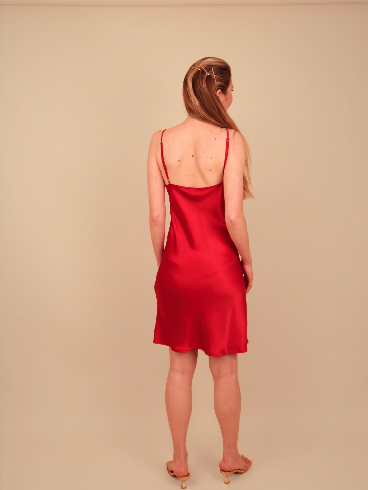 Dalia Wine Red Silk Slip Dress