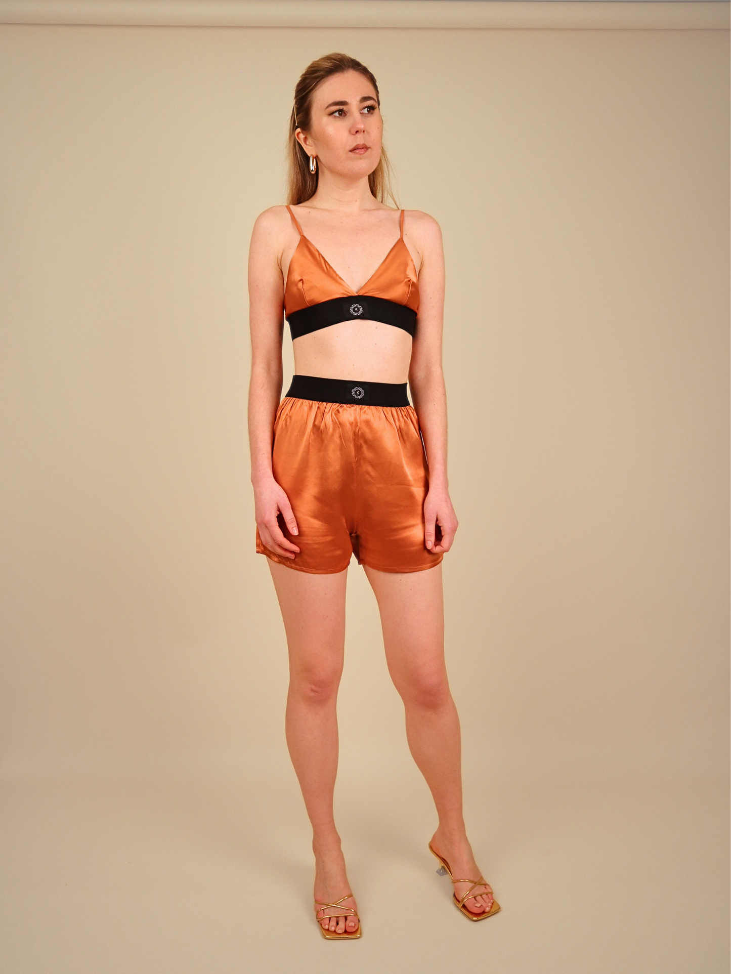 Ciara Sienna Copper Silk Shorts