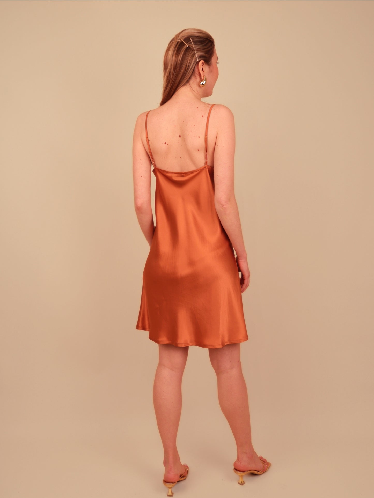 Dalia Sienna Copper Silk Slip Dress